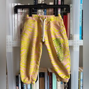 Wildkind Yellow and Pink zebra print Joggers | 12-18M